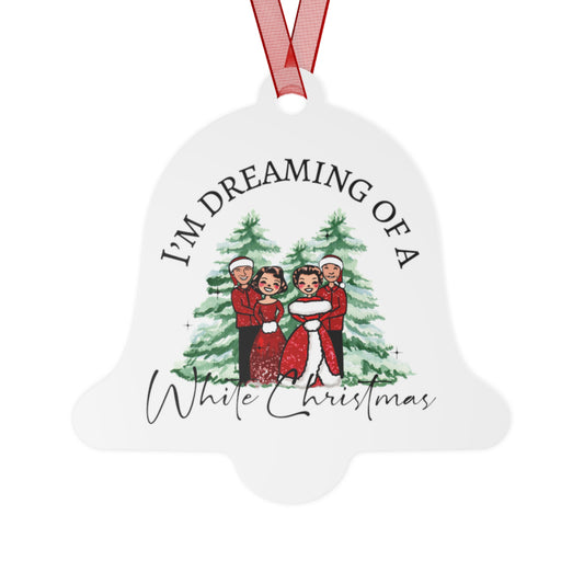 White Christmas Metal Ornament