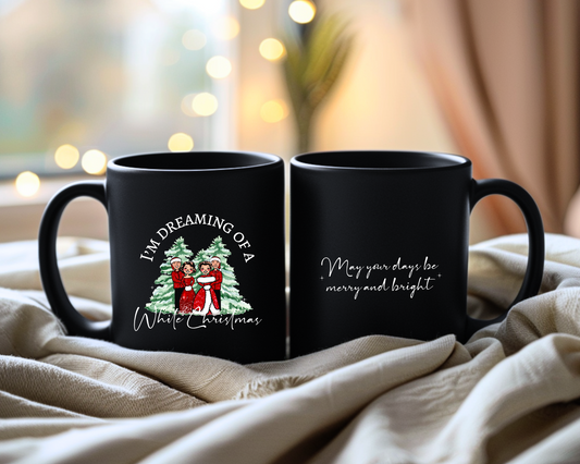 White Christmas Ceramic Mug - Black