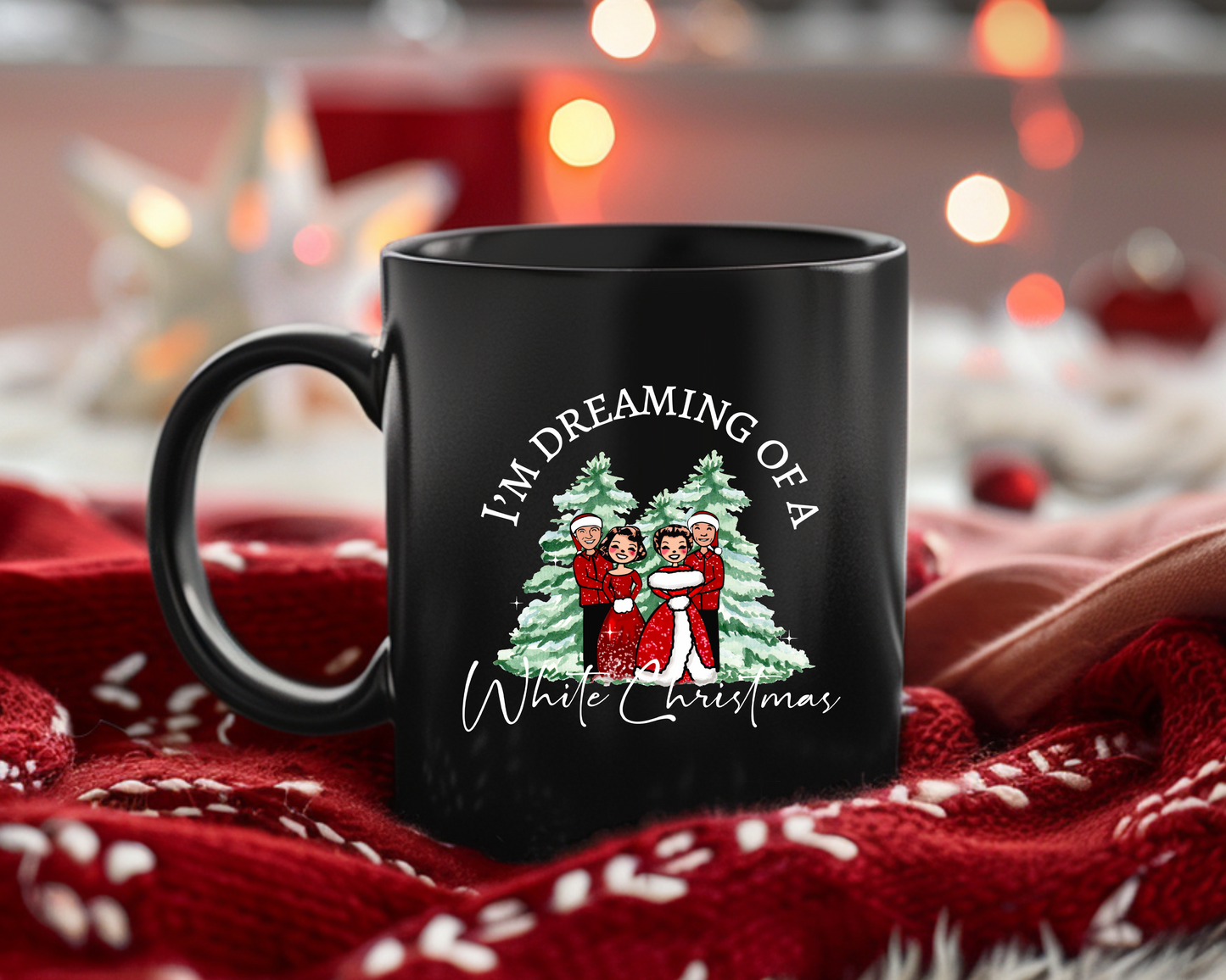 White Christmas Ceramic Mug - Black