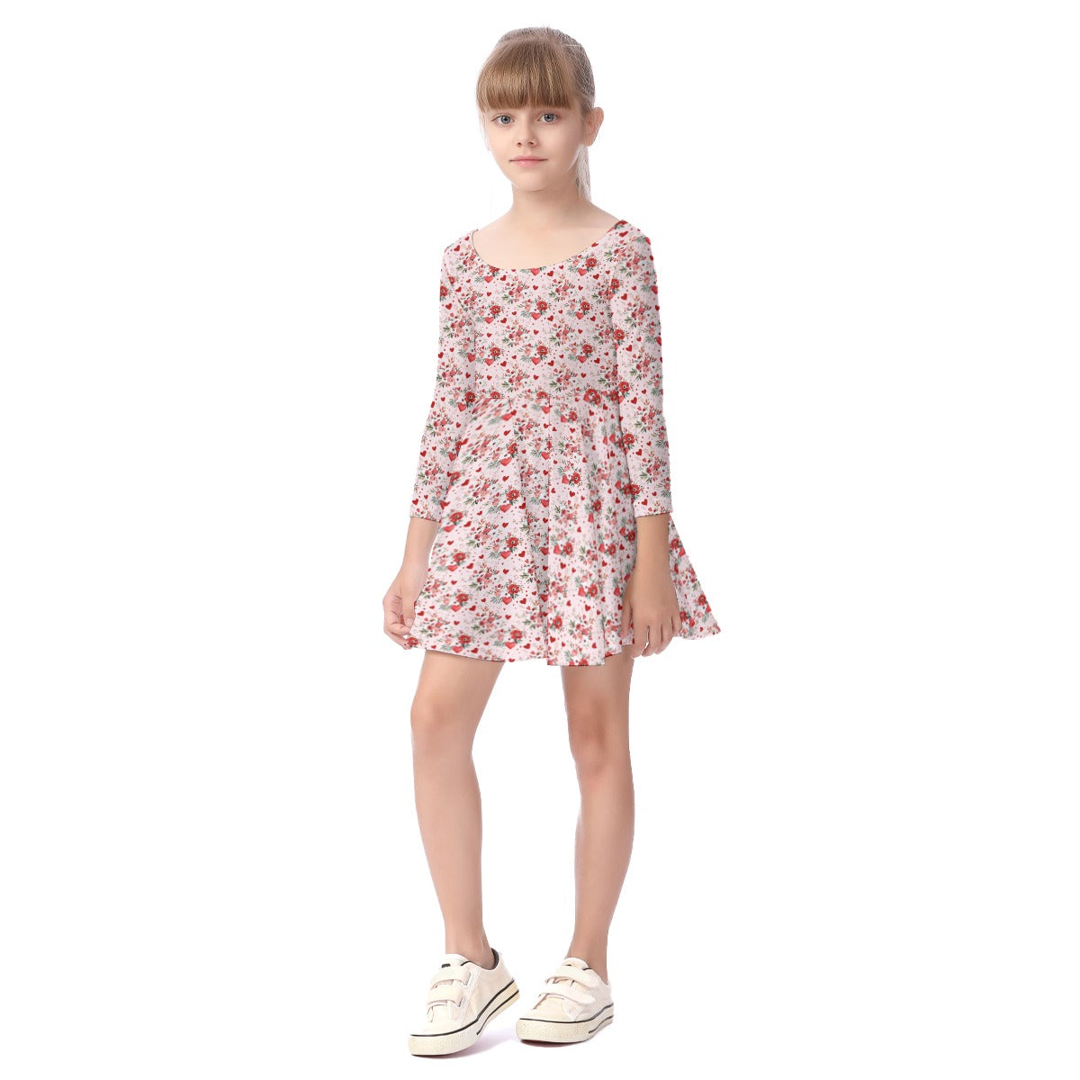 Valentine Florals Girls Twirl Dress