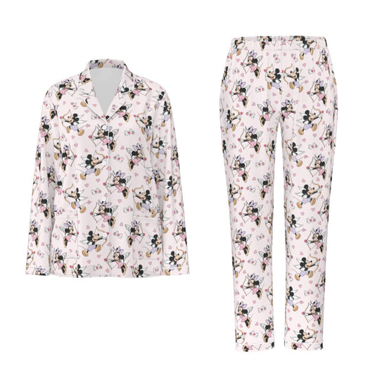 Cupid Mouse Women's Button Down Sleep Set