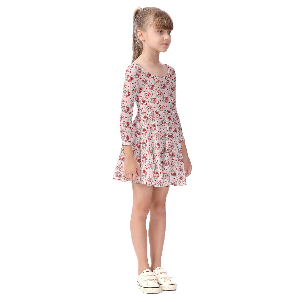 Valentine Florals Girls Twirl Dress