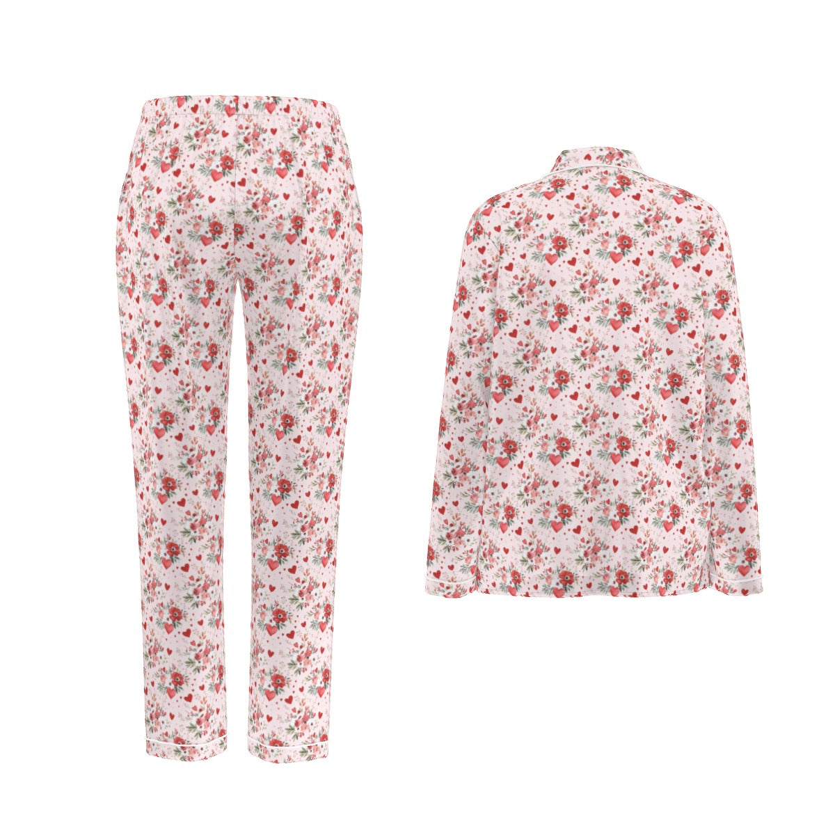 Valentine Florals Women's Button Down Sleep Set