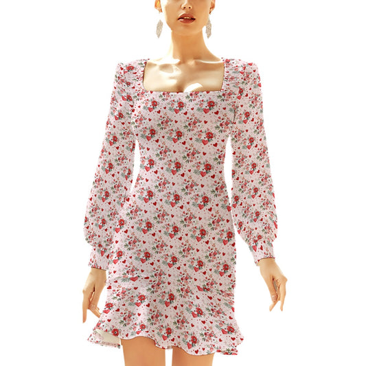 Valentine Florals Women's Ruffle Hem Dress