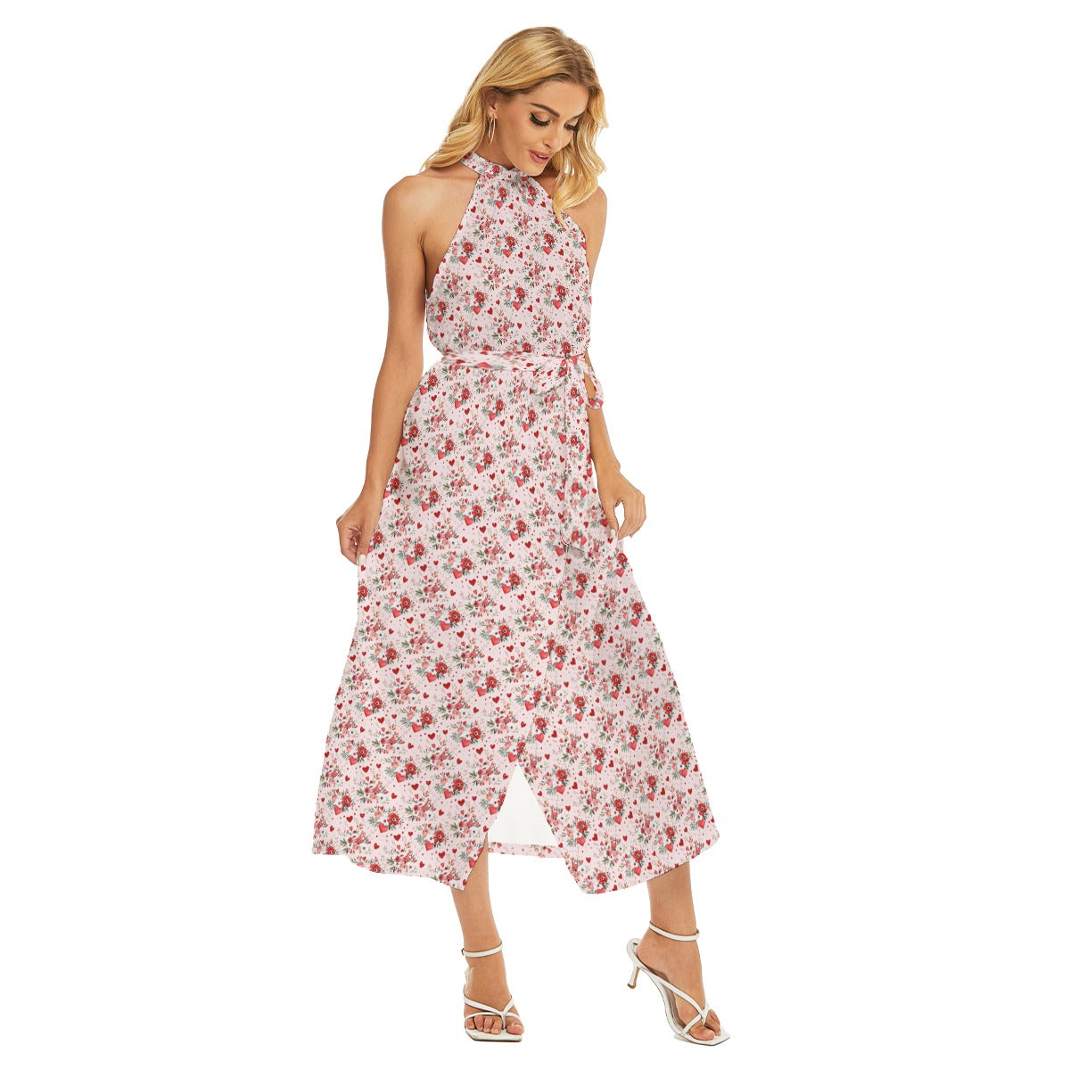 Valentine Florals Women's Halter Wrap Dress