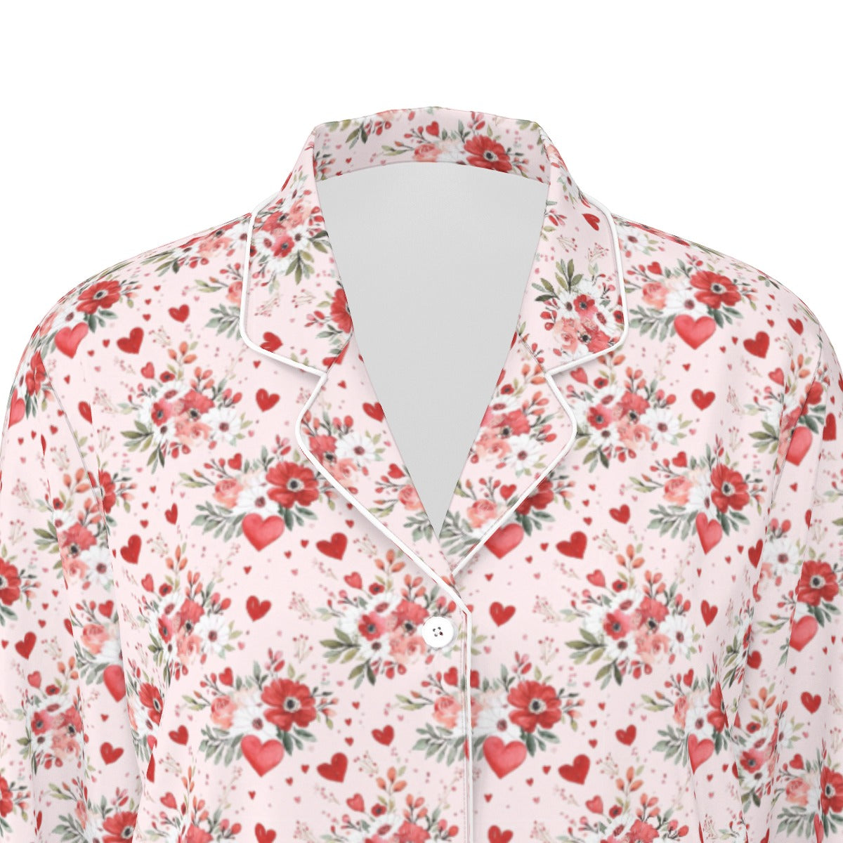 Valentine Florals Women's Button Down Sleep Set