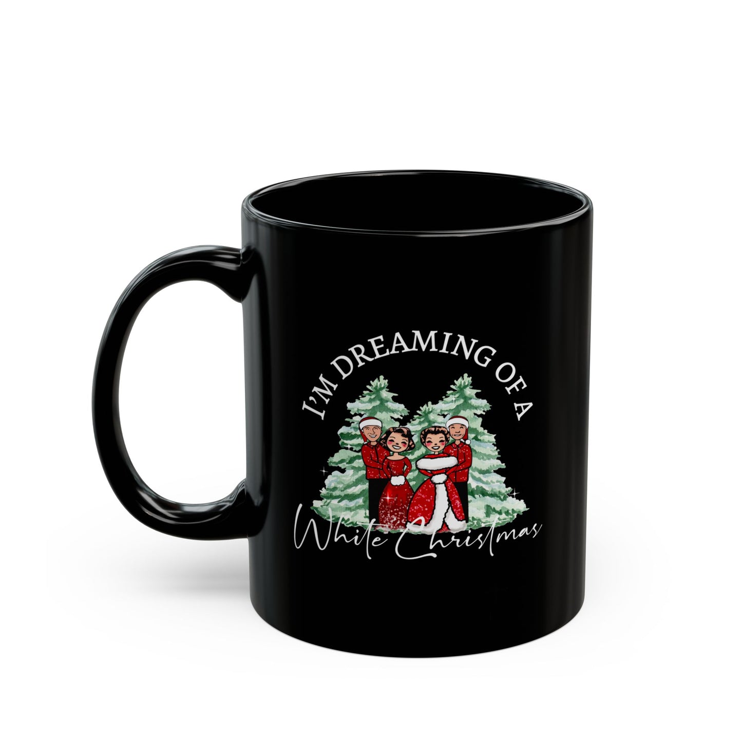 White Christmas Ceramic Mug - Black